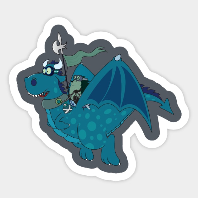 Dragon Rider Sticker by mangulica